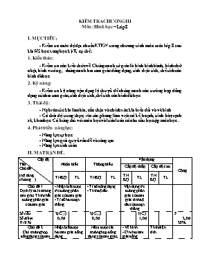 Kiểm tra chương III Hình học  lớp 8
